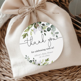 Geslachtsneutrale zachte groene baby shower bedankjes labels