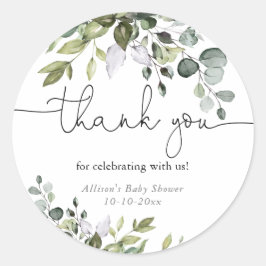 Geslachtsneutrale zachte groene baby shower ronde sticker