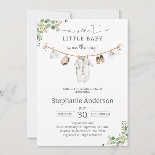 Geslachtsonafhankelijke babyshower kaart (Voorkant)