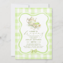 Geslachtsonafhankelijke babyshower Matcha-theepart