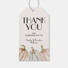 Geslachtsonderdruk Pompoen Baby Shower Favor Cadeaulabel