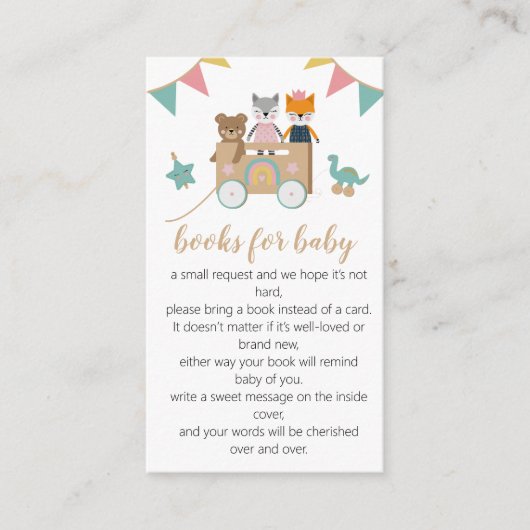 Geslachtsonneutrale babyboeken voor babyfeestje informatiekaartje (Voorkant)