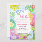Geslachtsonthulling Dino Bloem Glitter Kaart (Voorkant)