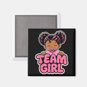 Geslachtsonthulling Feest Afro Team Meisje Aankond Magneet (Voorkant / Achterkant)