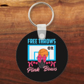Geslachtsonthulling Gooit Of Roze Strikken Honkbal Sleutelhanger (Voorkant)