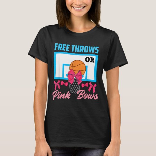 Geslachtsonthulling Gooit Of Roze Strikken Honkbal T-shirt (Voorkant)
