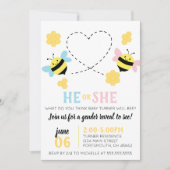 Geslachtsonthullingsfeest met bijenthema kaart (Voorkant)