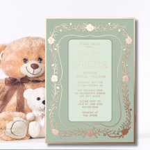 Geslachtsonzijdige baby shower folie uitnodiging b