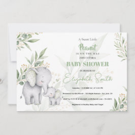 Geslachtsonzijdige baby shower olifant Eucalyptus Kaart