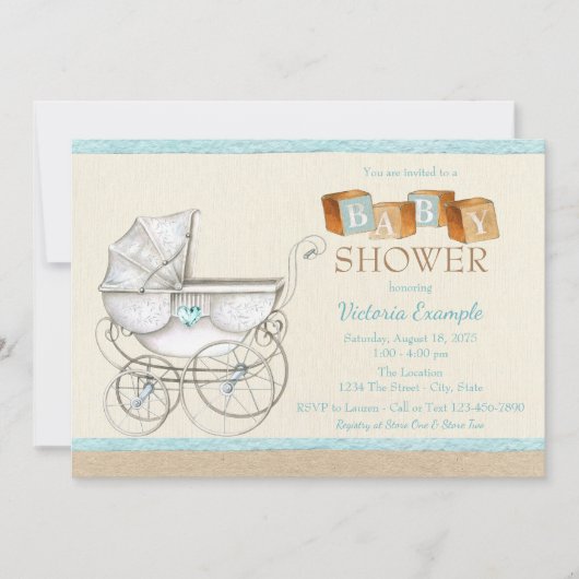 Geslachtsonzijdige babyshower uitnodigingen (Voorkant)
