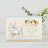 Geslachtsonzijdige babyshower uitnodigingen (Staand voorkant)
