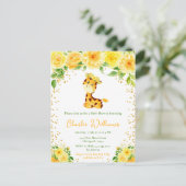 Geslachtsonzijdige babyshower voor giraffe briefkaart (Staand voorkant)