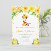Geslachtsonzijdige babyshower voor giraffe kaart (Staand voorkant)