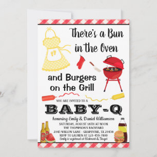Geslachtsonzijdige BBQ Baby Shower Kaart