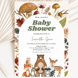 Geslachtsonzijdige herfst bos babyborrel kaart