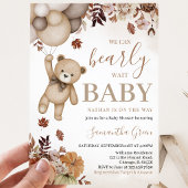 Geslachtsonzijdige herfstbeer-babyshower kaart