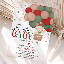 Geslachtsonzijdige Kerstbeer Baby Shower Kaart