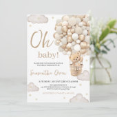 Geslachtsonzijdige Oh Babybeer Babyborrel Kaart (Staand voorkant)