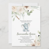 Geslachtsonzijdige Olifant Baby Shower Kaart (Voorkant)