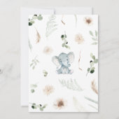 Geslachtsonzijdige Olifant Baby Shower Kaart (Achterkant)