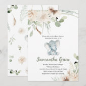 Geslachtsonzijdige Olifant Baby Shower Kaart (Voorkant / Achterkant)