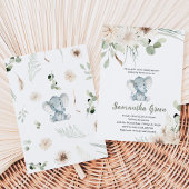 Geslachtsonzijdige Olifant Baby Shower Kaart