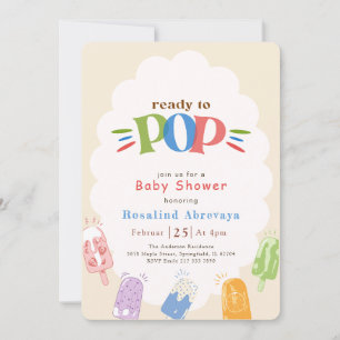 Geslachtsonzijdige Popsicle Baby Shower Uitnodigin Kaart
