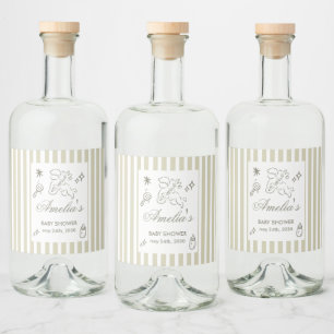 Geslachtsonzijdige tekenfilm cupido Baby Shower Gr Likeurfles Etiket