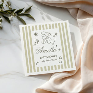 Geslachtsonzijdige tekenfilm cupido Baby Shower Gr Servet