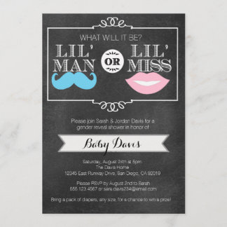 Geslachtsverdeling Baby shower uitnodiging