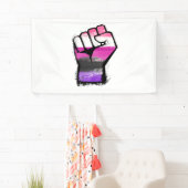 Geslachtsvloeibare Protest Vuist Spandoek (Insitu)