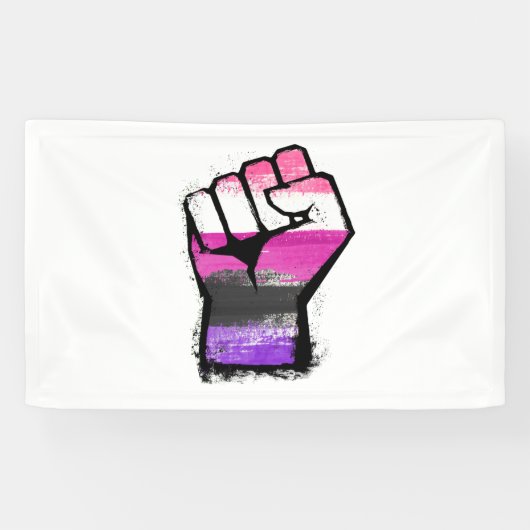 Geslachtsvloeibare Protest Vuist Spandoek (Horizontaal)