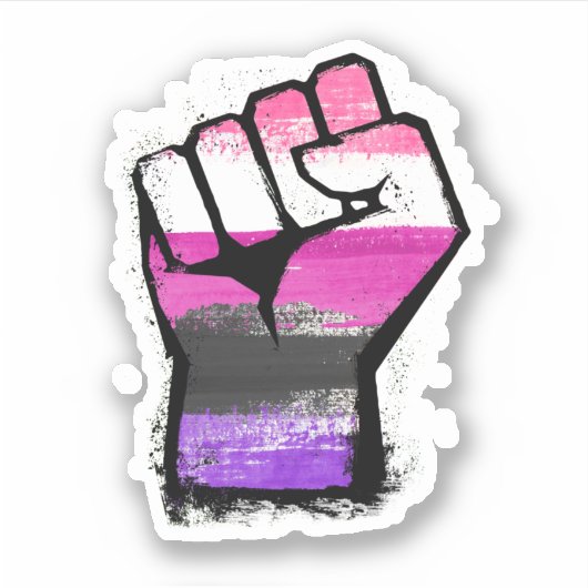 Geslachtsvloeibare Protest Vuist Sticker (Voorkant)