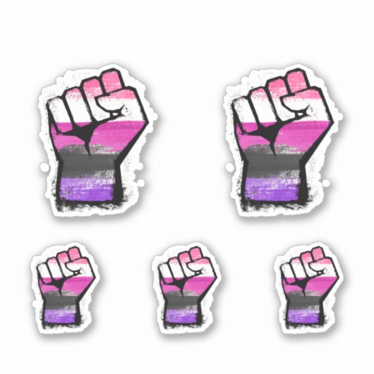 Geslachtsvloeibare Protest Vuist Sticker (Voorkant)