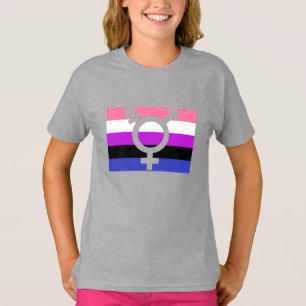 Geslachtsvloeibare Vlag-Uitsnijding T-shirt
