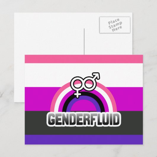 GESLACHTSVLOEIENDE REGENBOOG BRIEFKAART (Voorkant / Achterkant)