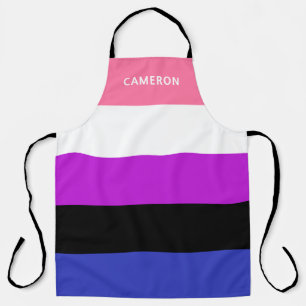 Geslachtsvloeiende vlag monogram schort