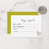 Geslachtsvoorspelling en advies Kaart Notitiekaartje (Voorkant / Achterkant in situ)