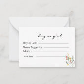 Geslachtsvoorspelling en advies Kaart Notitiekaartje (Voorkant)