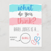 Geslachtsweergave (pretenderen) Scratch Off Card Briefkaart (Voorkant)