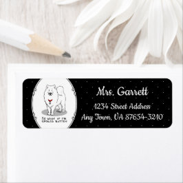 Geslepen geroten Samoyed Dog Cute Attitude Funding Etiket