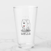 Geslepen geroten Samoyed Dog Cute Attitude Funding Glas (Voorkant)