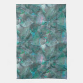 Geslepen groencyaan over onafgewerkt wandpleister theedoek (Verticaal)