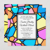 Geslepen mozaïek bruiloft uitnodiging (Voorkant / Achterkant)