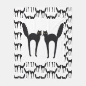 Geslepen zwarte katten fleece deken (Voorkant)