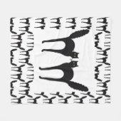 Geslepen zwarte katten fleece deken (Voorkant (Horizontaal))