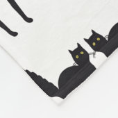Geslepen zwarte katten fleece deken (Hoek)