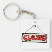 Gesloten bedrijf deur bord sleutelhanger (Voorkant)