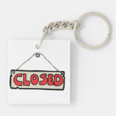 Gesloten bedrijf deur bord sleutelhanger (Achterkant)