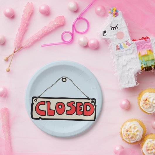 Gesloten Borden op papier Papieren Bordje (Feest)